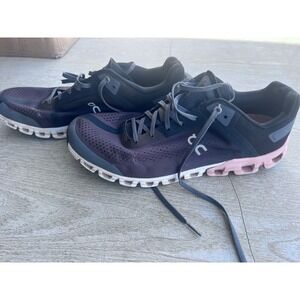 On Running Cloudflow Womens 10.5 Black Pink Swiss Engineering Running Shoes